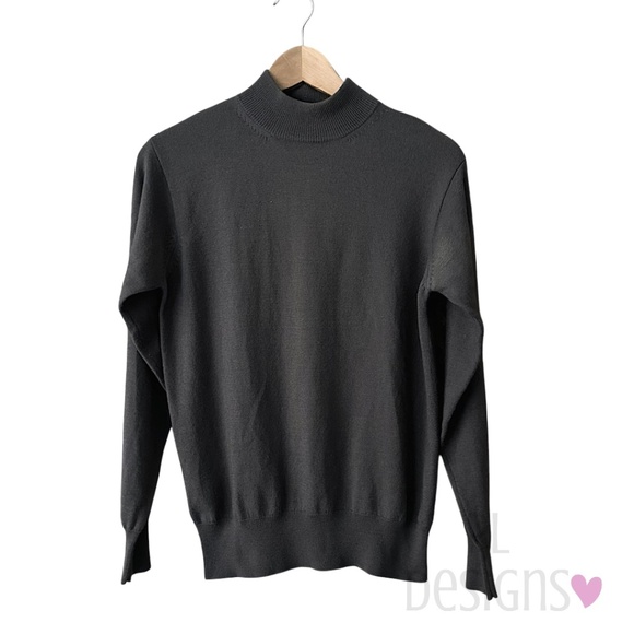 Neiman Marcus Exclusive Mock Turtleneck Sweater Charcoal Gray Men's Small - Picture 1 of 5